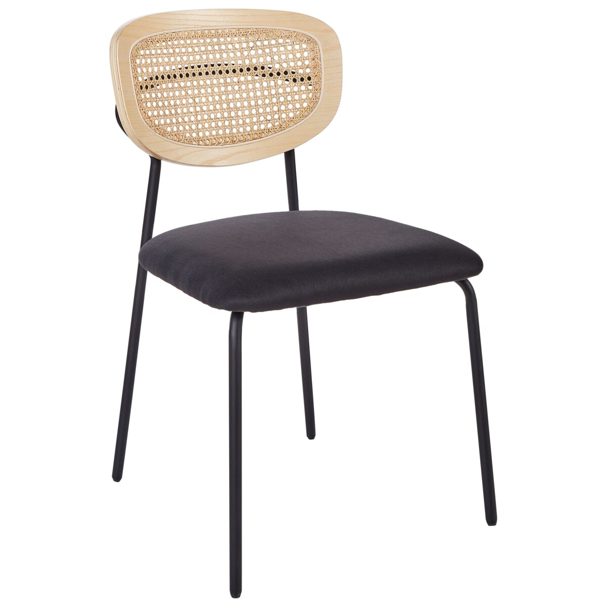 Krzesło do jadalni Zestaw 2 Tkanina Czarny MAYETTA