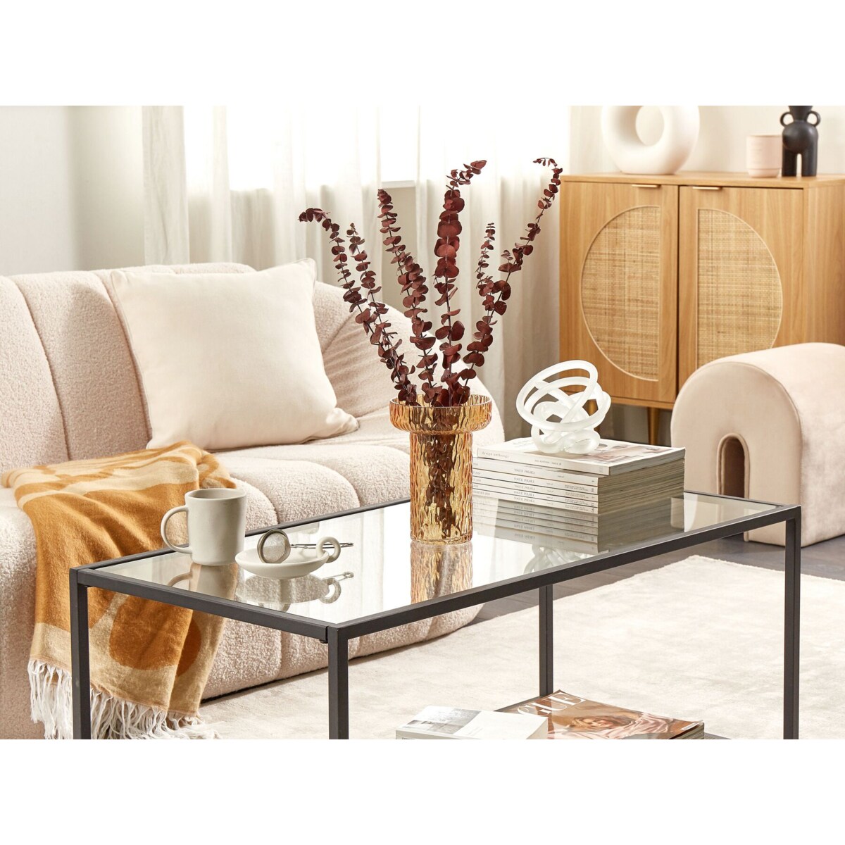 Wazon na kwiaty szklany 20 cm pomarańczowy PLATANIA