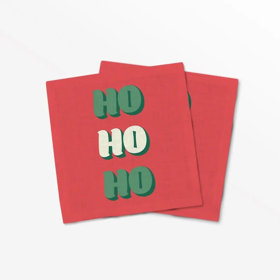 Serwetki świąteczne - HO HO HO - czerwone tło (2szt.)
