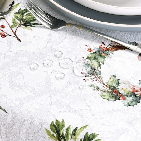 Obrus Jemioła i Wianki - 120x160 cm - wielokolorowy