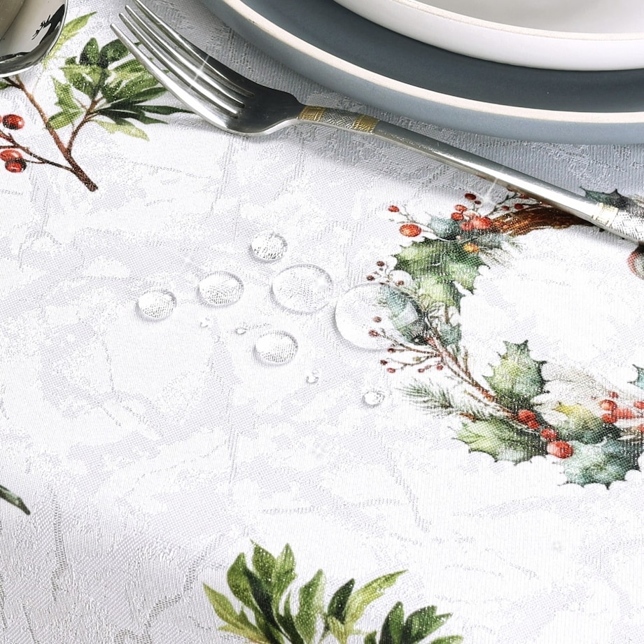 Obrus Jemioła i Wianki - 120x160 cm - wielokolorowy