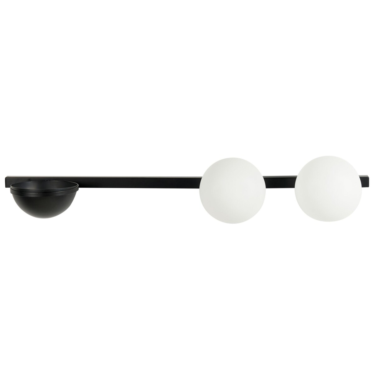 Lampa ścienna 2-punktowa metalowa z kwietnikiem czarna ISABELLA