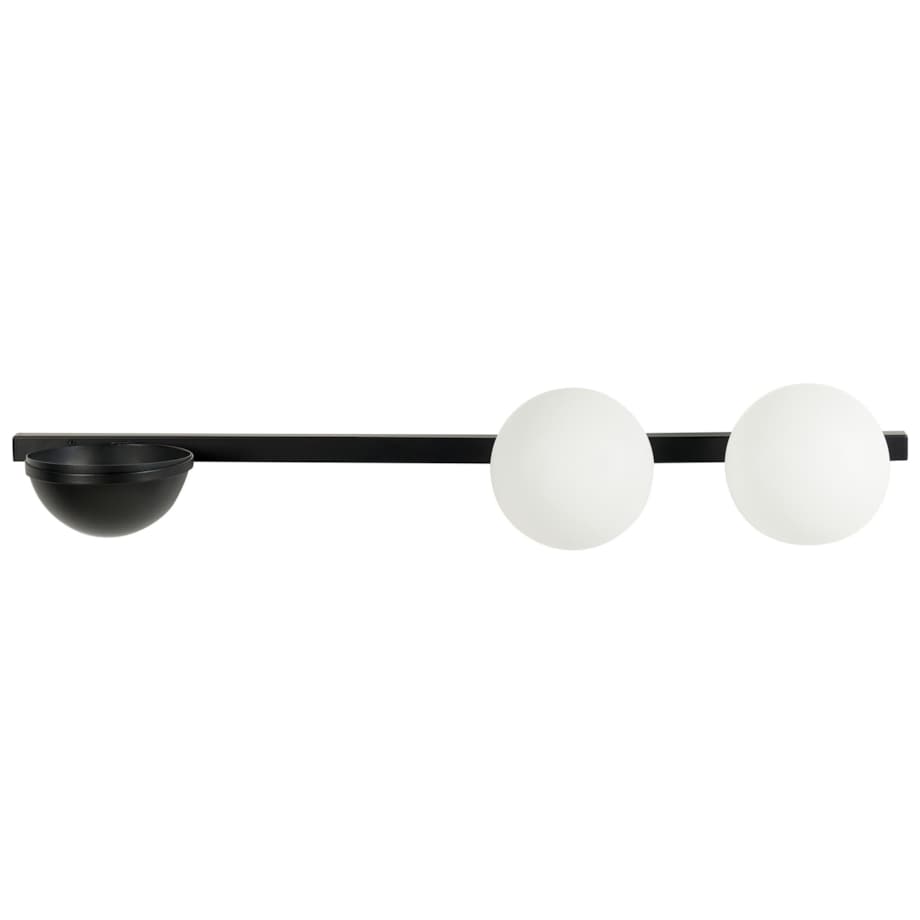 Lampa ścienna 2-punktowa metalowa z kwietnikiem czarna ISABELLA