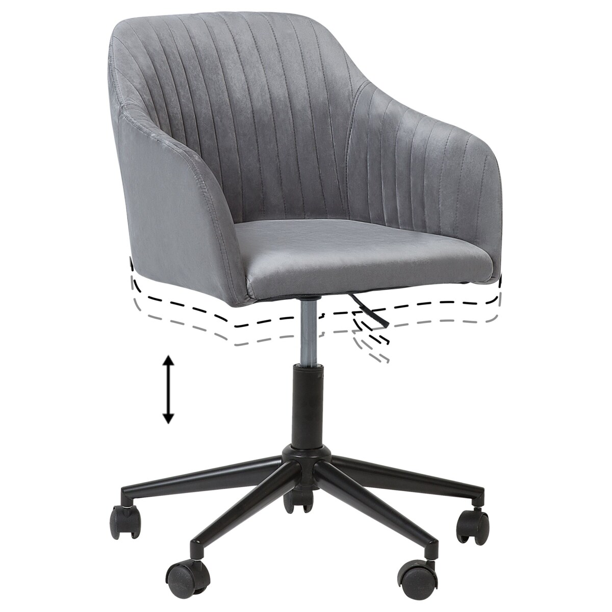 Krzesło biurowe Obrotowy VENICE Welur Szary