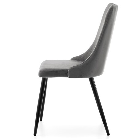 Krzesło tapicerowane welurowe do salonu jadalni UNO szare