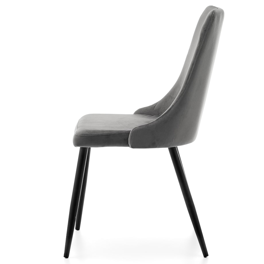 Krzesło tapicerowane welurowe do salonu jadalni UNO szare