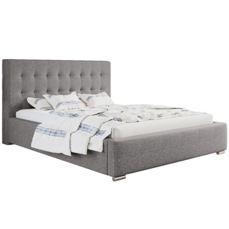 Łóżko sypialniane 180x200 BEN 2 z pojemnikiem na pościel- szare