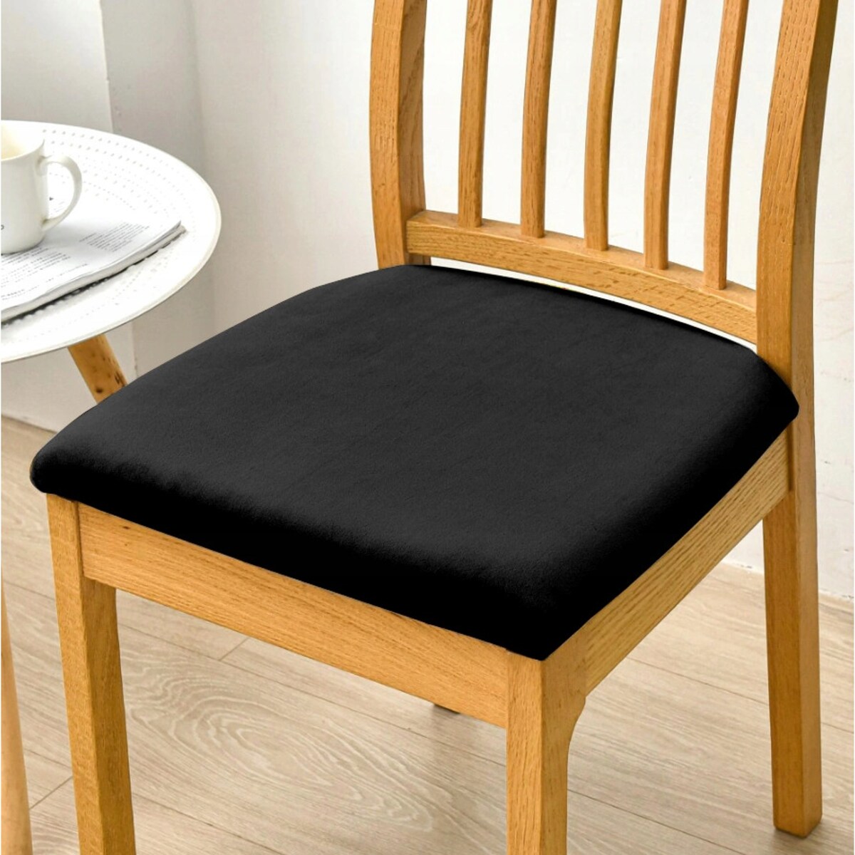 POKROWIEC NA SIEDZISKO 40x40cm CZARNY WELUR ELASTYCZNY [26O1]