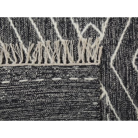 Dywan bawełniany 140 x 200 cm biało-czarny KHENIFRA