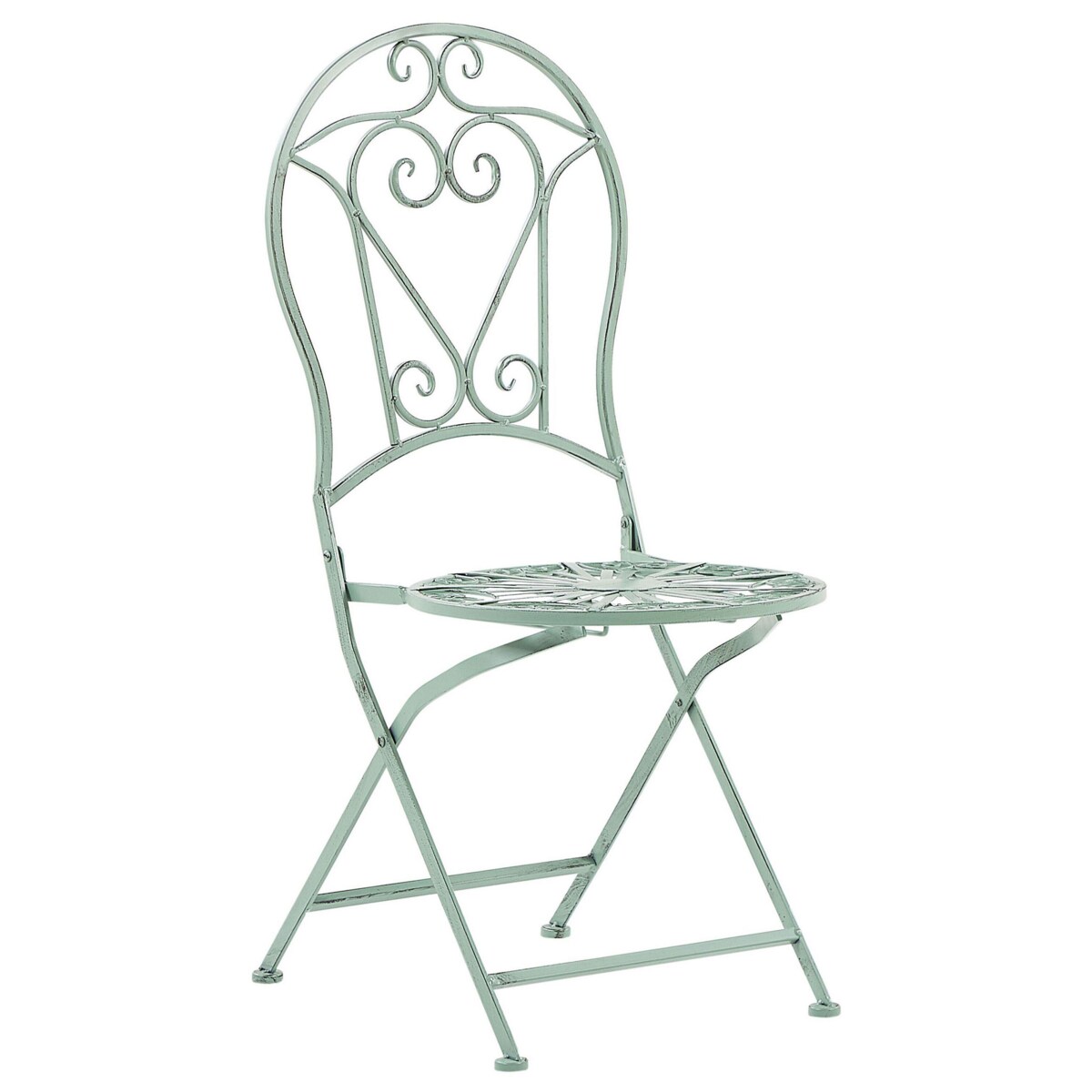 Zestaw 2 krzeseł ogrodowych metalowy zielony TRENTO