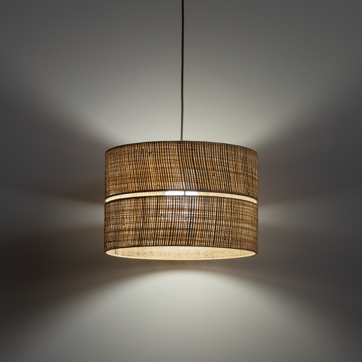 Lampa wisząca TK Lighting CALMA 500 beżowa boho 50 cm E27 regulowana wysokość do 175 cm do salonu jadalni sypialni