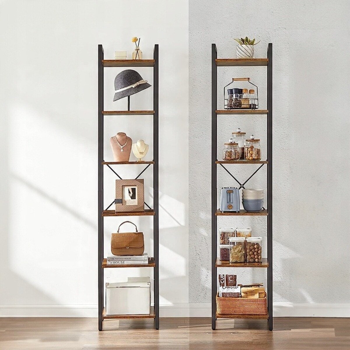 Biurowy regał na książki biblioteczka wysoki loft industrial słupek vintage