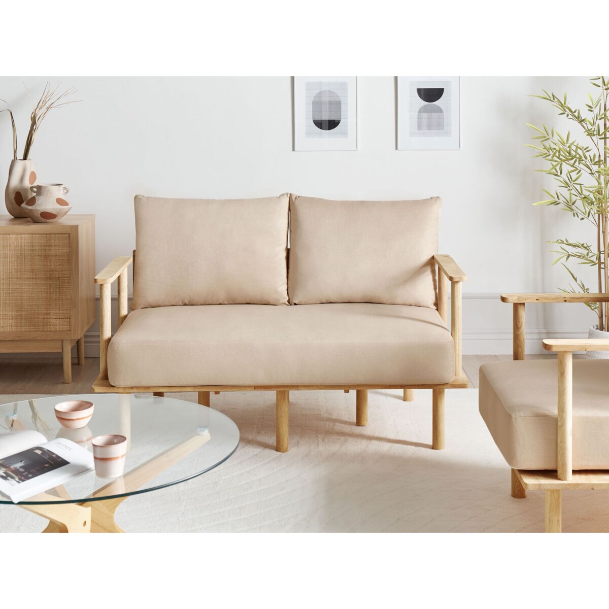Sofa 2-osobowa beżowa ASKER