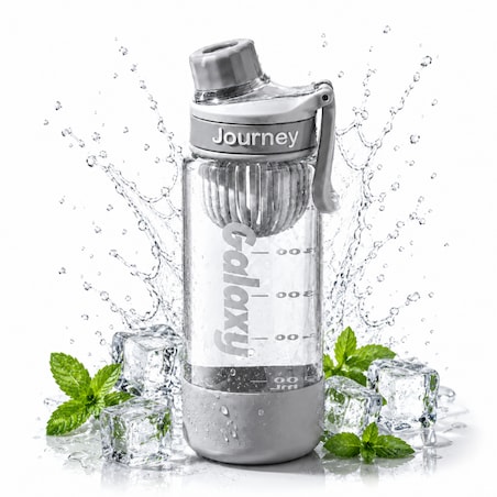 Butelka na wodę z uchwytem, sportowy bidon z miarką 800ML GALAXY szary BD71SZ