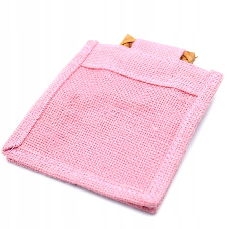 Torebka Okienkiem z Juty NA PREZENTY kwiaty box 12x14cm NATURALNE EKO róż