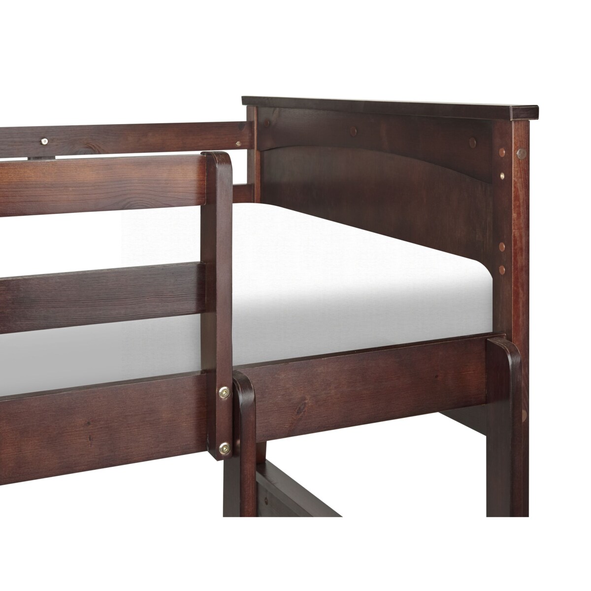 Łóżko piętrowe drewniane 90 x 200 cm ciemne RADON