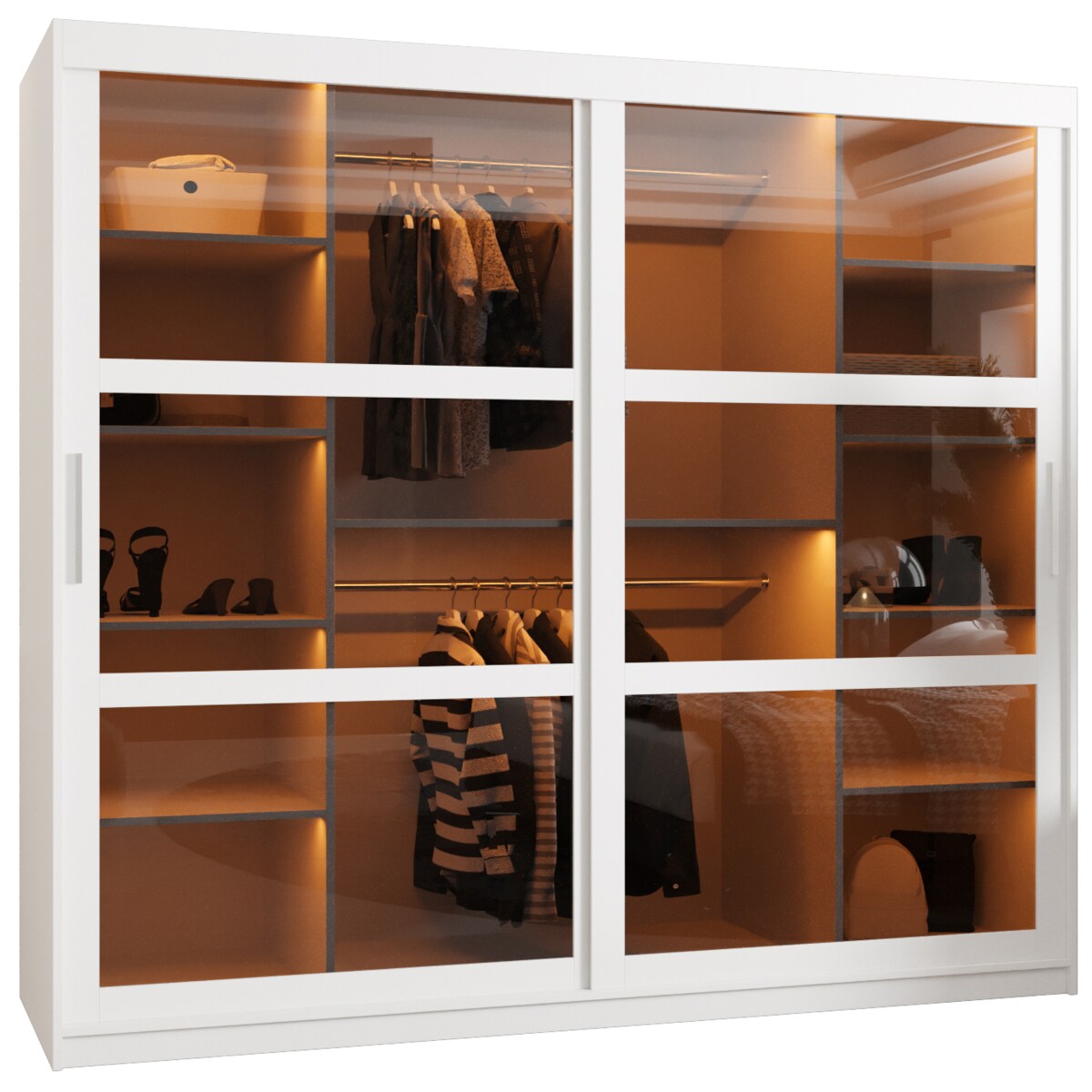 Szafa przesuwna Garderoba DOME 200 biały