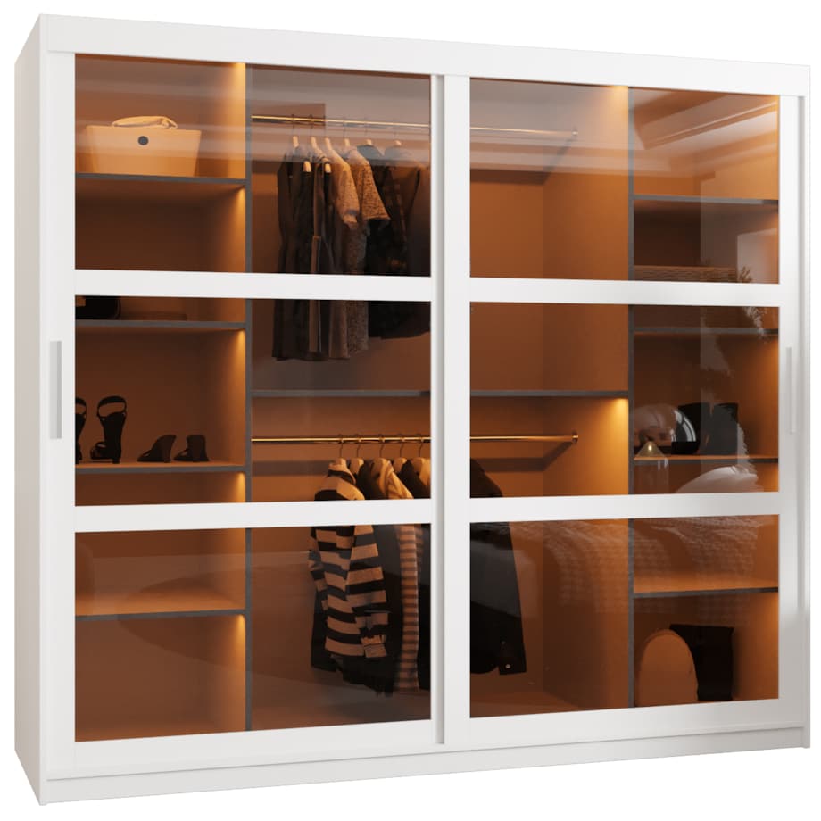 Szafa przesuwna Garderoba DOME 200 biały