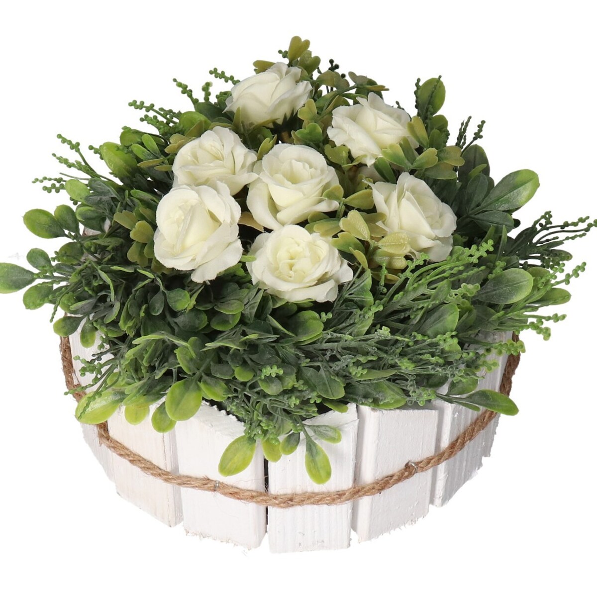 Doniczka Osłonka Drewniana Biała Doniczki Stroik