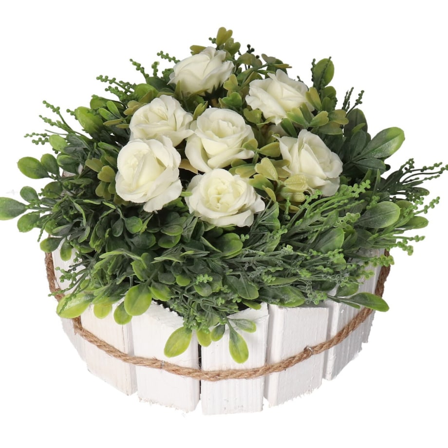 Doniczka Osłonka Drewniana Biała Doniczki Stroik