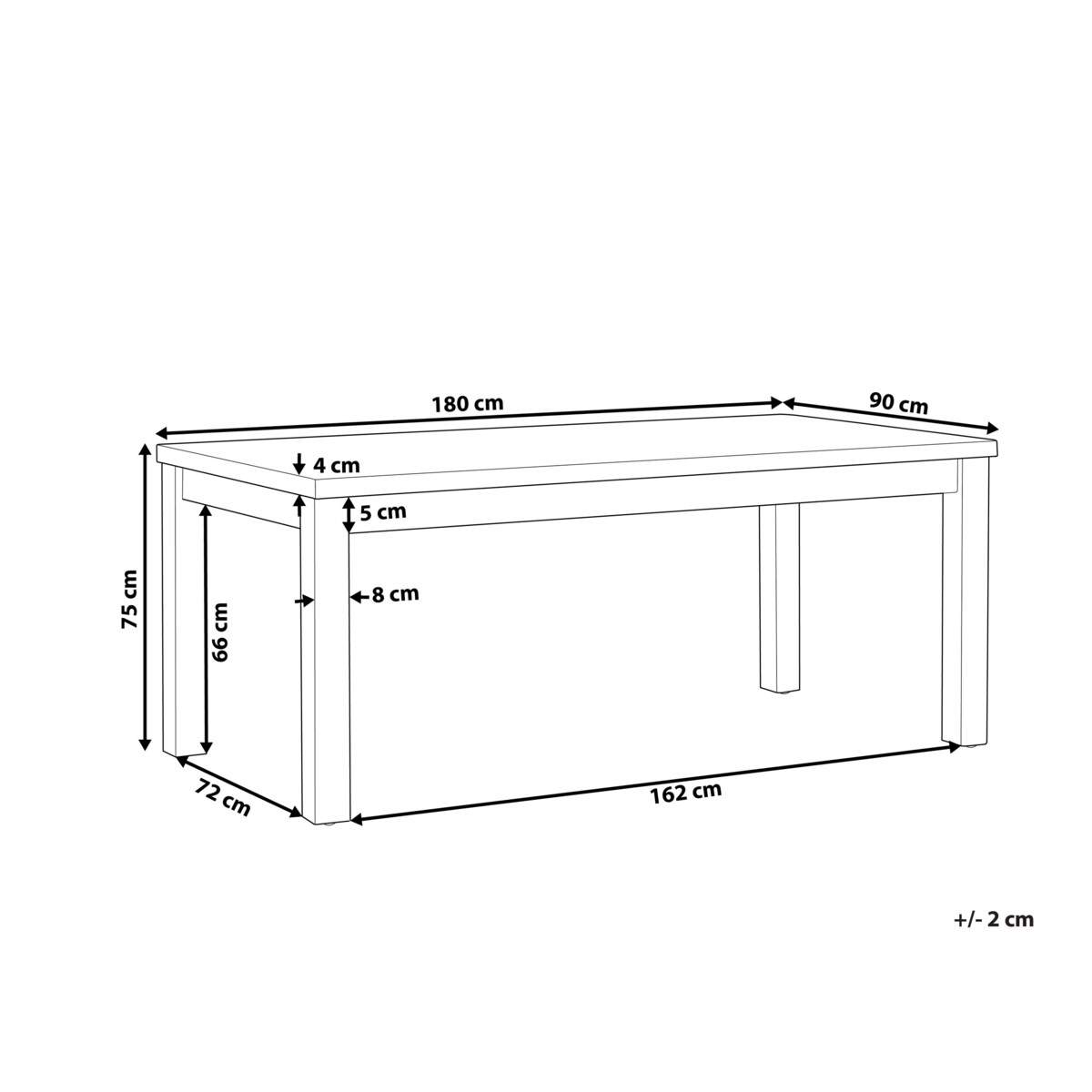 Stół ogrodowy betonowy 180 x 90 cm szary OSTUNI