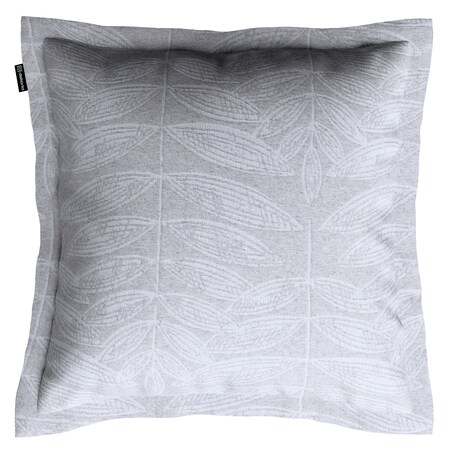 Poszewka Mona na poduszkę 45x45 białe liście na szarym tle