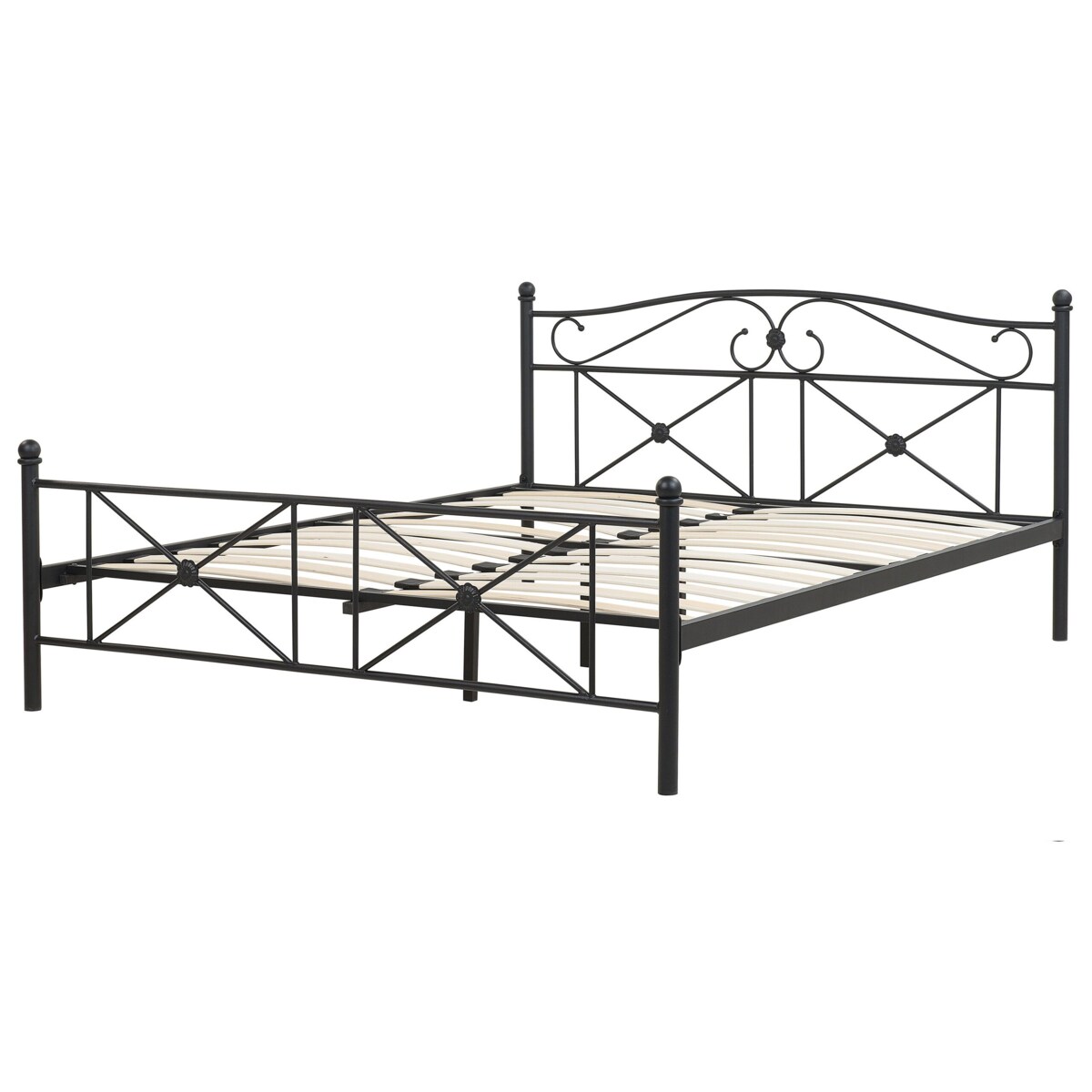 Łóżko metalowe 140 x 200 cm czarne RODEZ