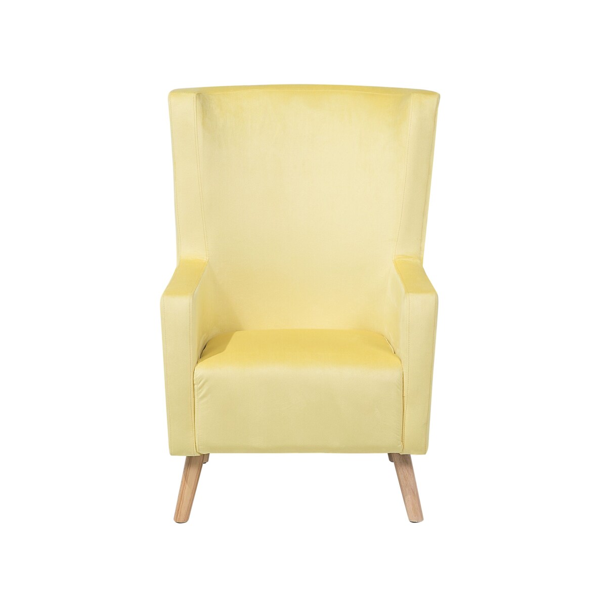Fotel uszak welurowy żółty ONEIDA