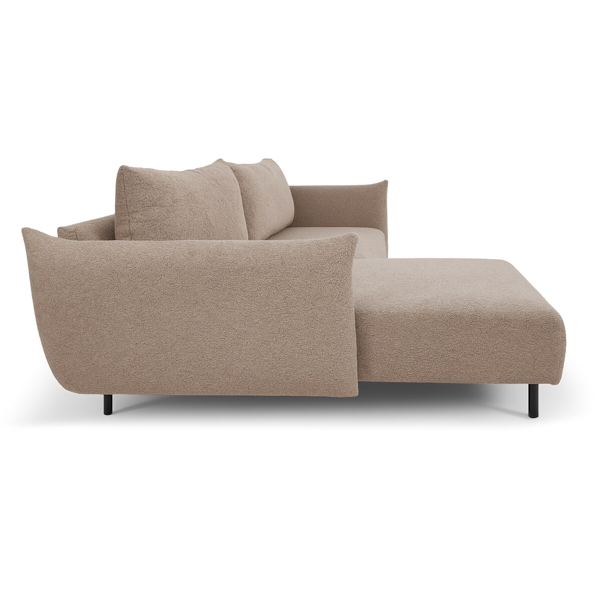 Narożnik DELI z funkcją spania na nóżkach, lewostronny, jasnobrązowy