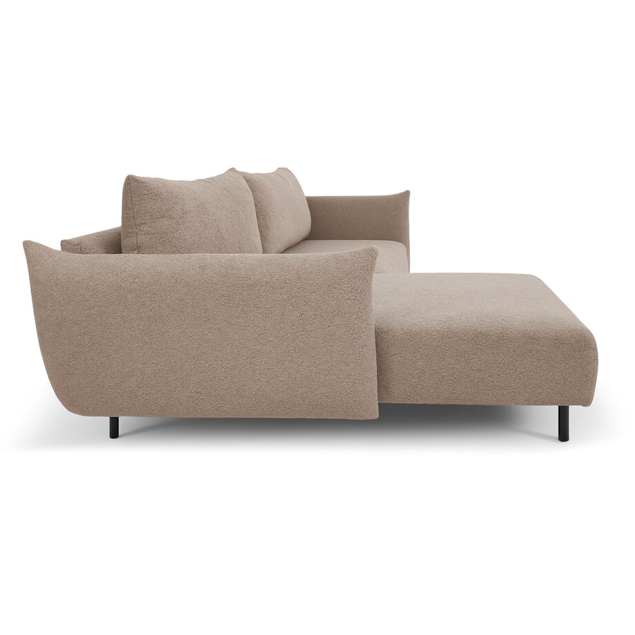 Narożnik DELI z funkcją spania na nóżkach, lewostronny, jasnobrązowy