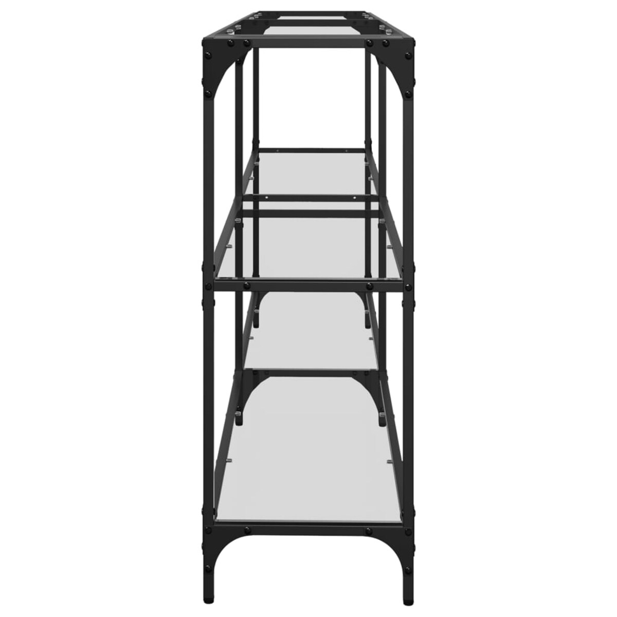 vidaXL Stolik konsolowy z przezroczystym, szklanym blatem, 194,5x30x81