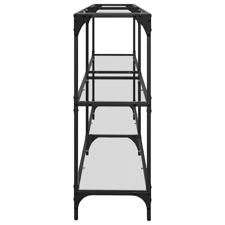 vidaXL Stolik konsolowy z przezroczystym, szklanym blatem, 194,5x30x81