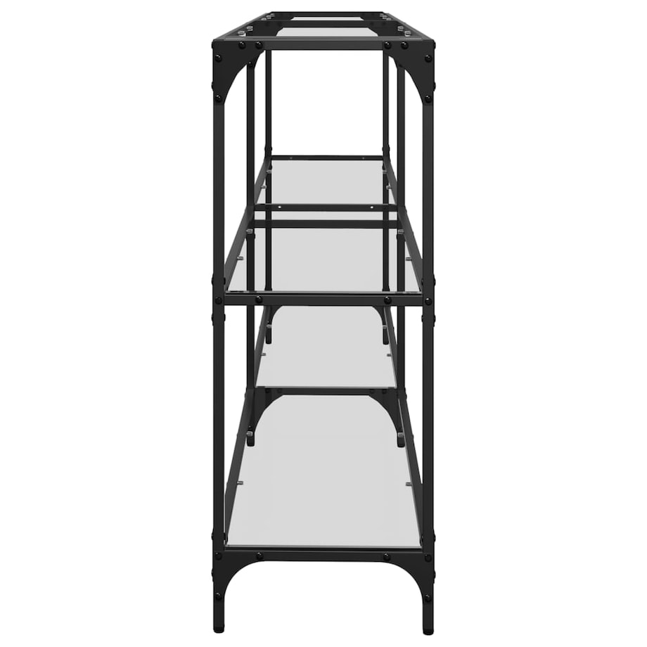 vidaXL Stolik konsolowy z przezroczystym, szklanym blatem, 194,5x30x81