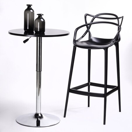 Krzesło barowe Hilo Premium BS-936B.75.BLACK czarne, King Home