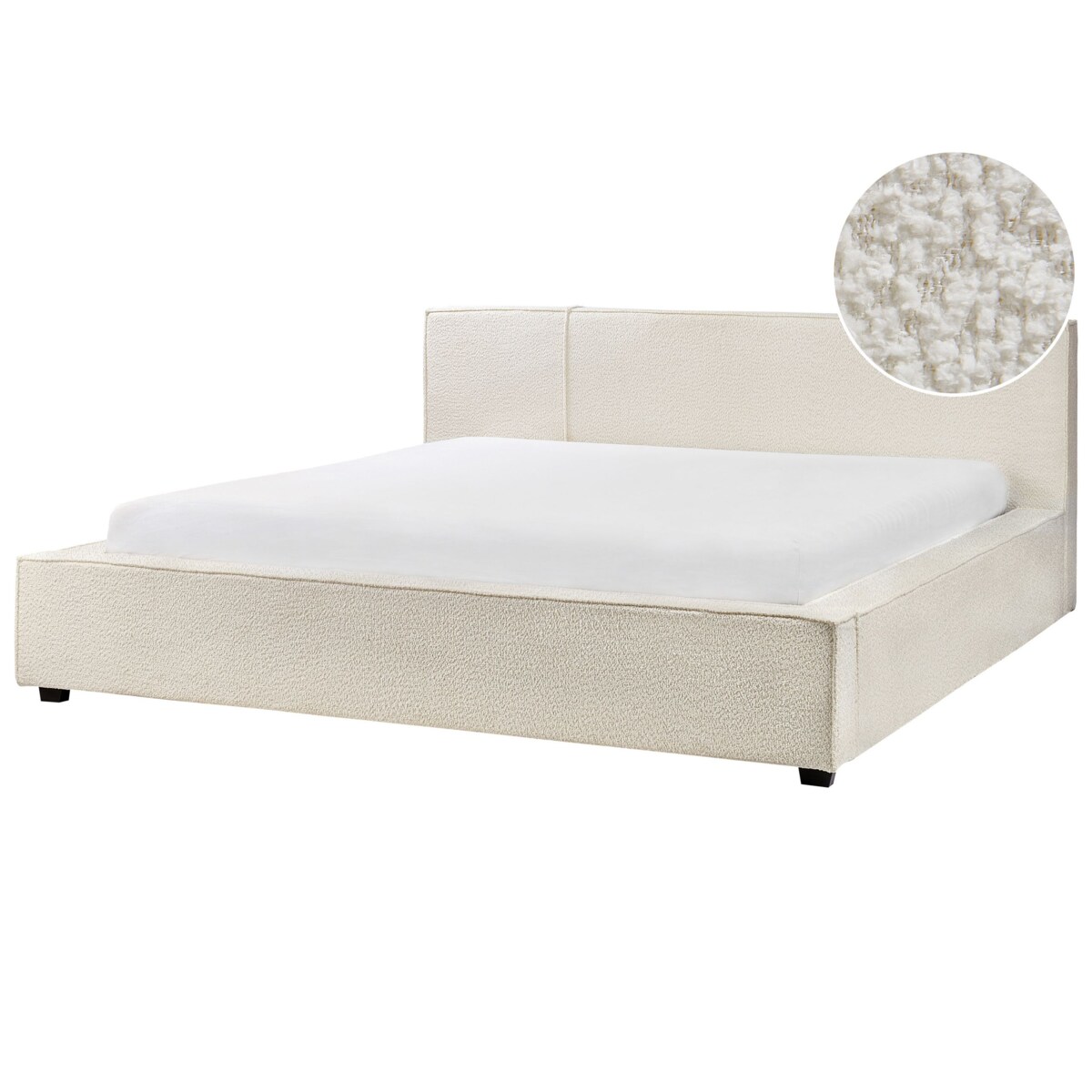 Łóżko boucle 180 x 200 cm złamana biel MIRANDE