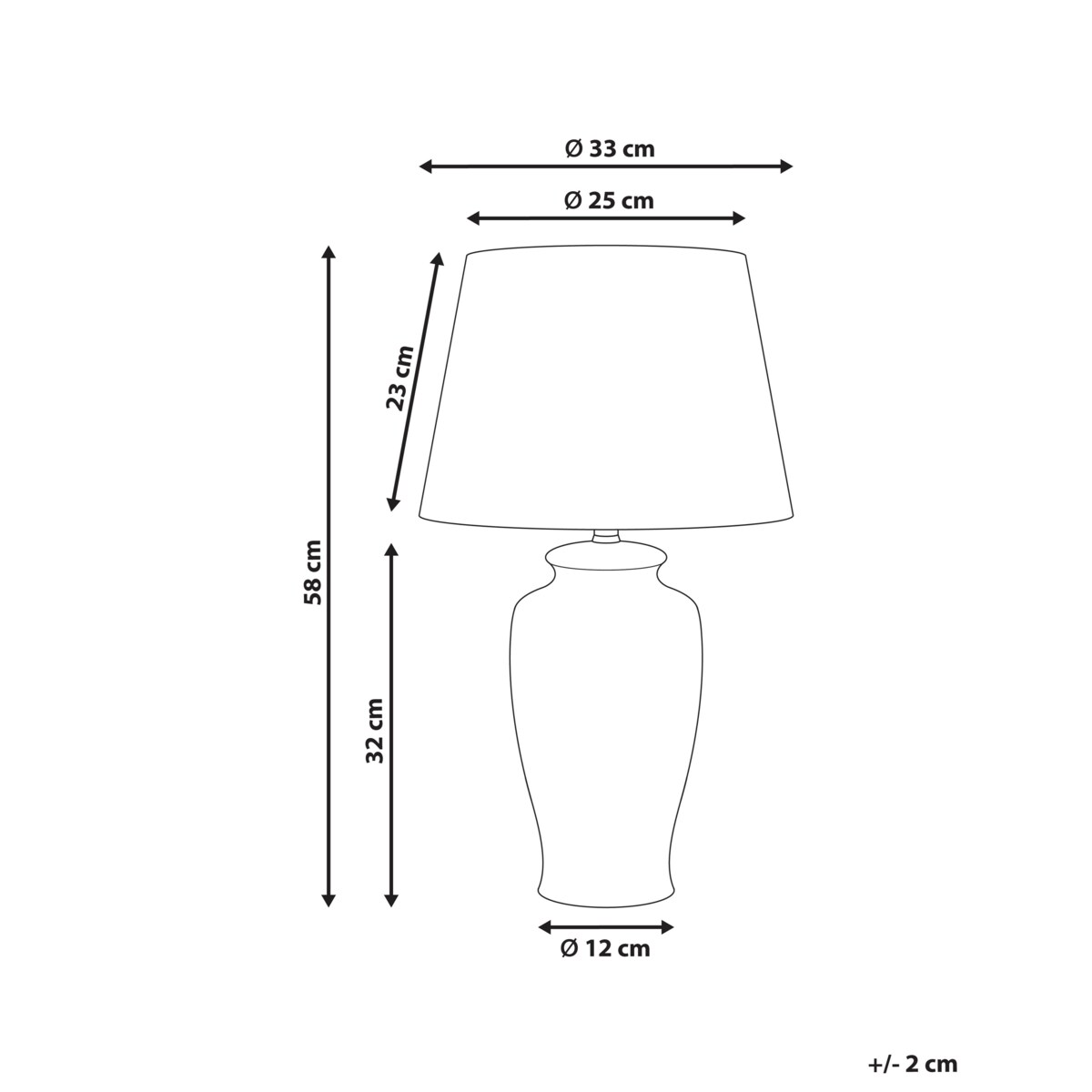 Lampa stołowa BIJELA Porcelana Biały/ niebieski