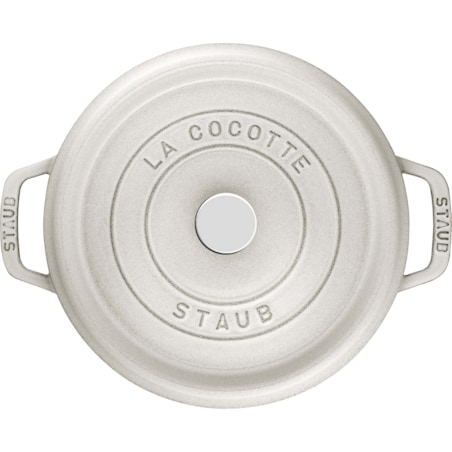 Garnek żeliwny okrągły Staub - 5.2 ltr, Biała trufla