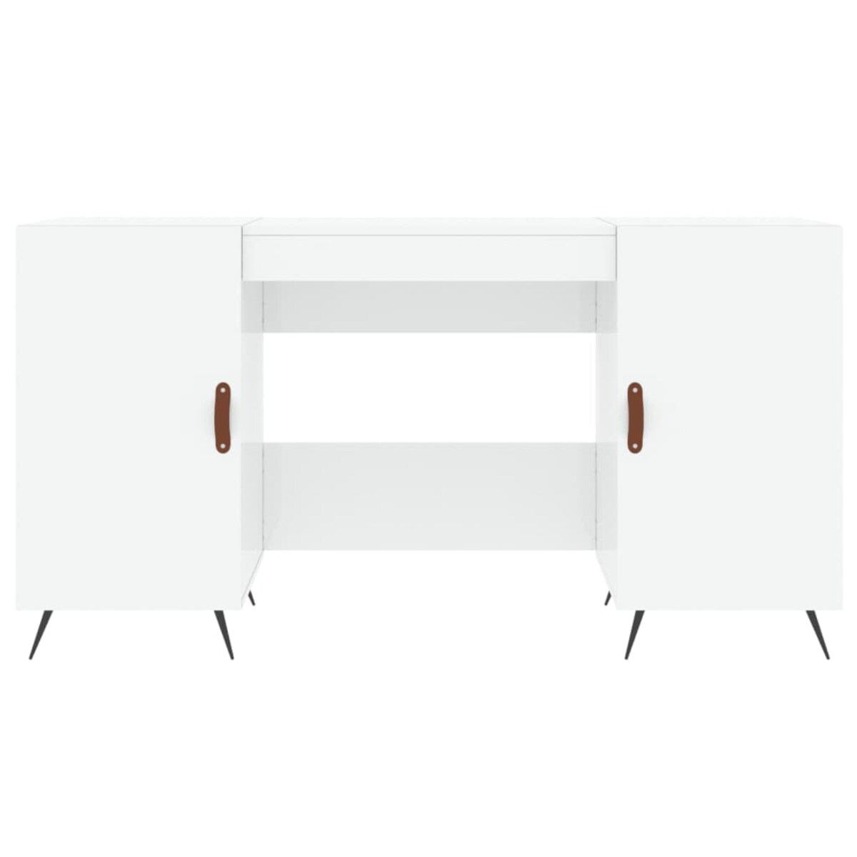 vidaXL Biurko białe z połyskiem, 140x50x75 cm, materiał drewnopochodny