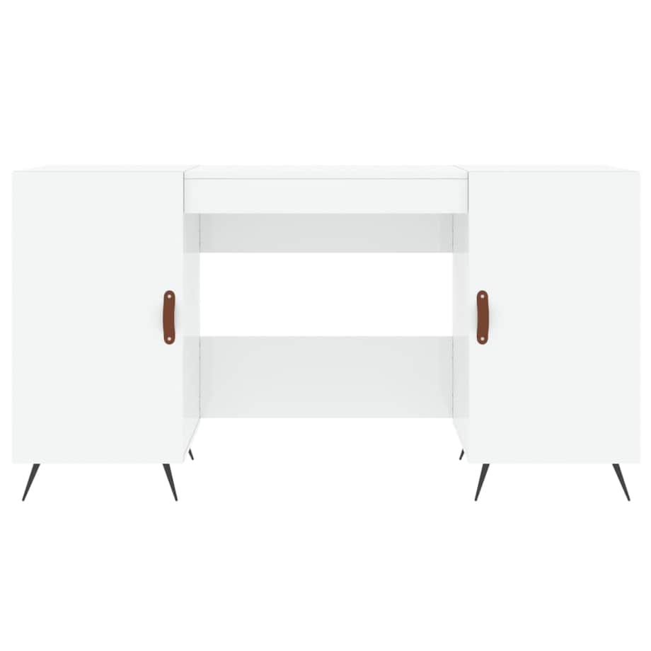 vidaXL Biurko białe z połyskiem, 140x50x75 cm, materiał drewnopochodny