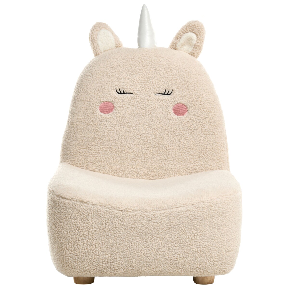 Fotel dziecięcy Jednorożec LULEA Boucle Jasnobeżowy