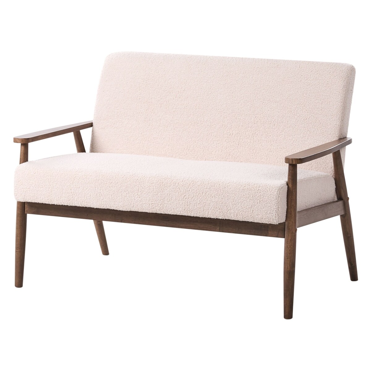 Sofa dla 2 osób ESRUM Boucle Ciemny brąz/ beżowy