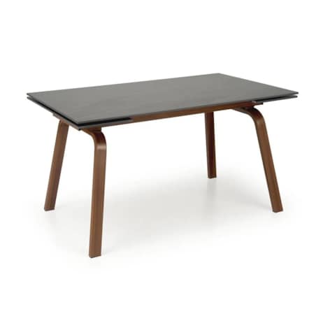 Stół rozkładany LOZANO 140(200)x82 czarny marmur/orzech