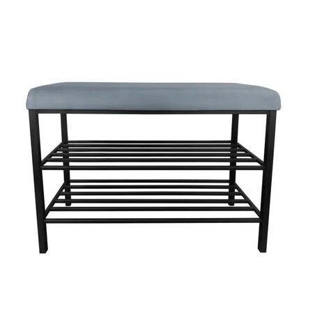 Stojak na buty z siedziskiem GAJA BL06 czarny/szary błękit