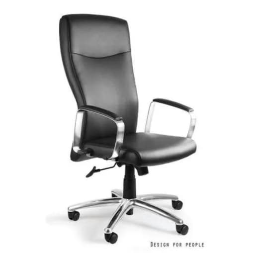 Fotel biurowy ADELLA czarny/skóra naturalna