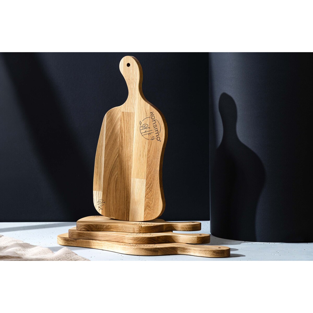 Konsimo LIVO Zestaw desek do krojenia (4szt.), drewno dębowe