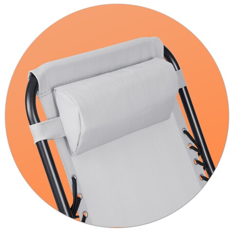 Leżak ogrodowy plażowy składany szary Sofotel ChillWell