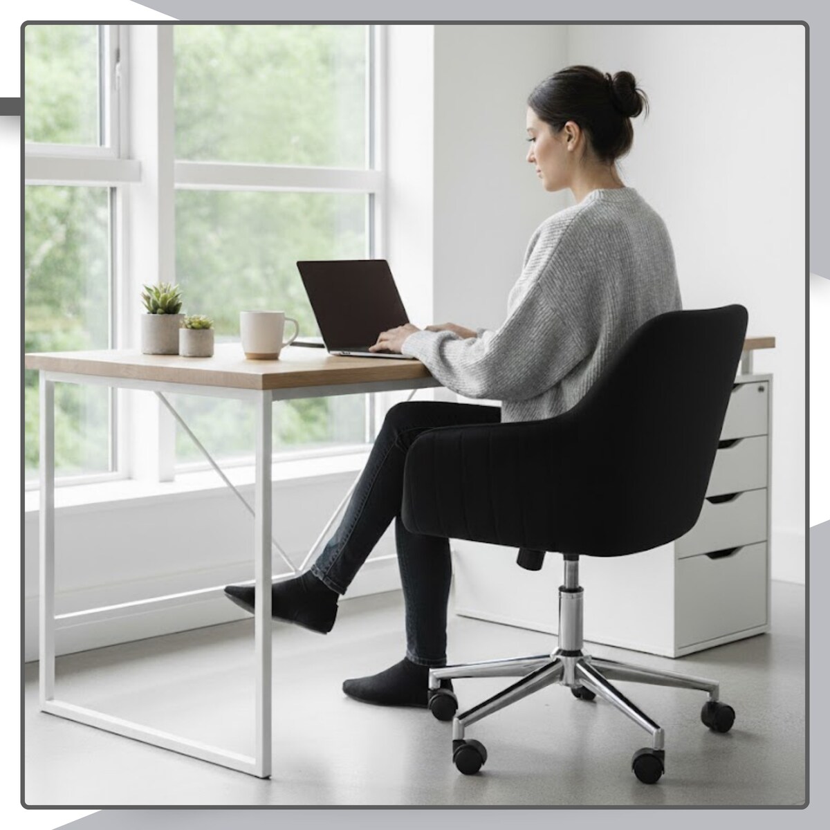 Krzesło biurowe fotel obrotowy welurowy czarny do biurka toaletki