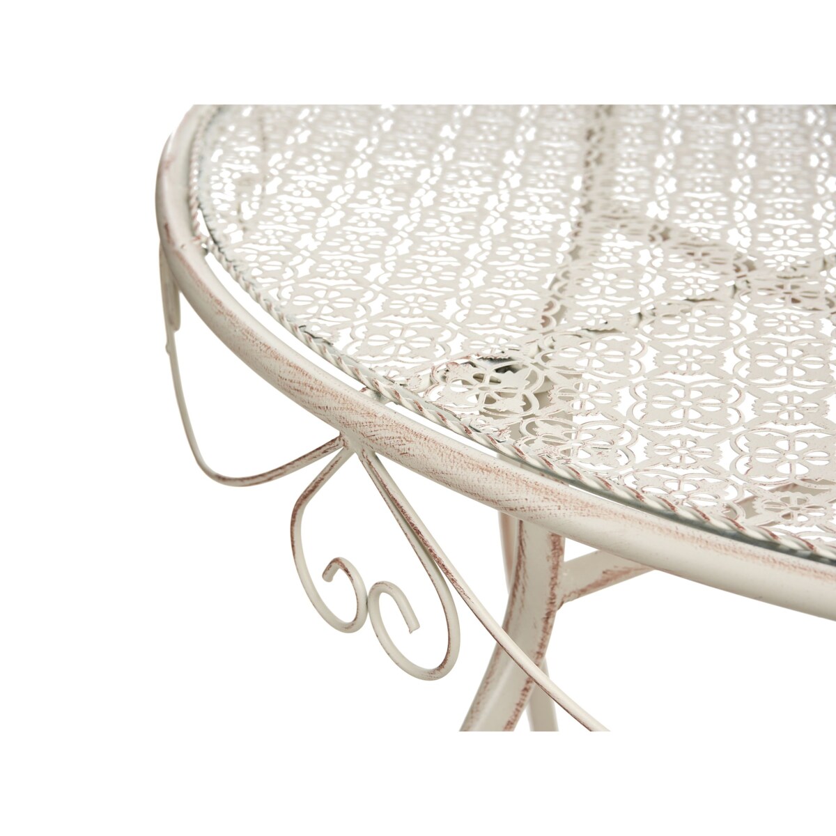 Stolik bistro FOLELLI 36 x 80 cm Metal Jasnobeżowy