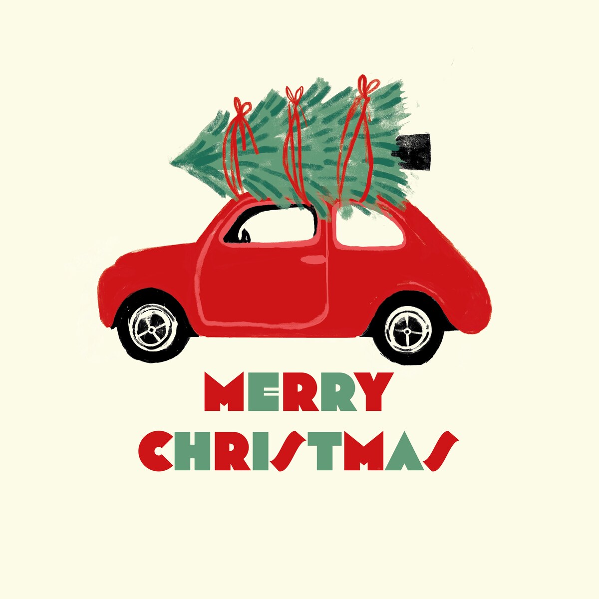 Poduszka świąteczna - Samochód Merry Christmas 45x45 cm