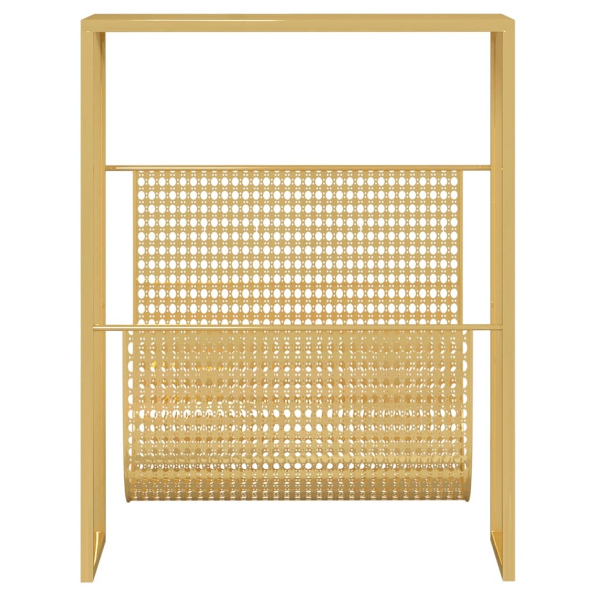 vidaXL Stojak na gazety, złoty, 35x15x45 cm, stal